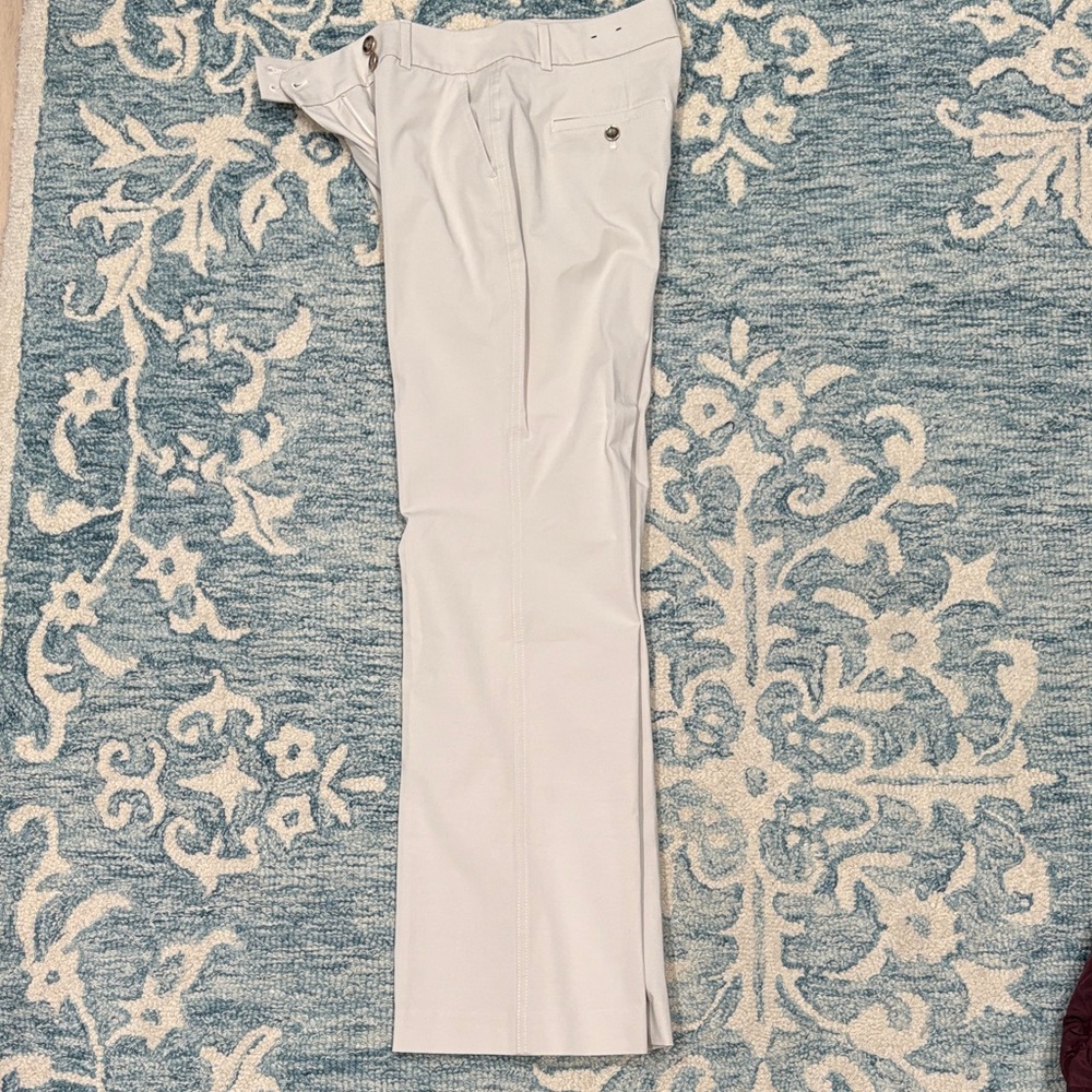 White House Black Market Women's Cream Straight Leg Pants